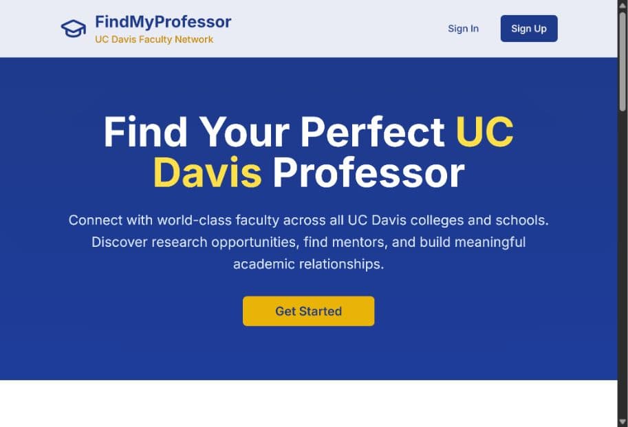FindMyProfessor interface